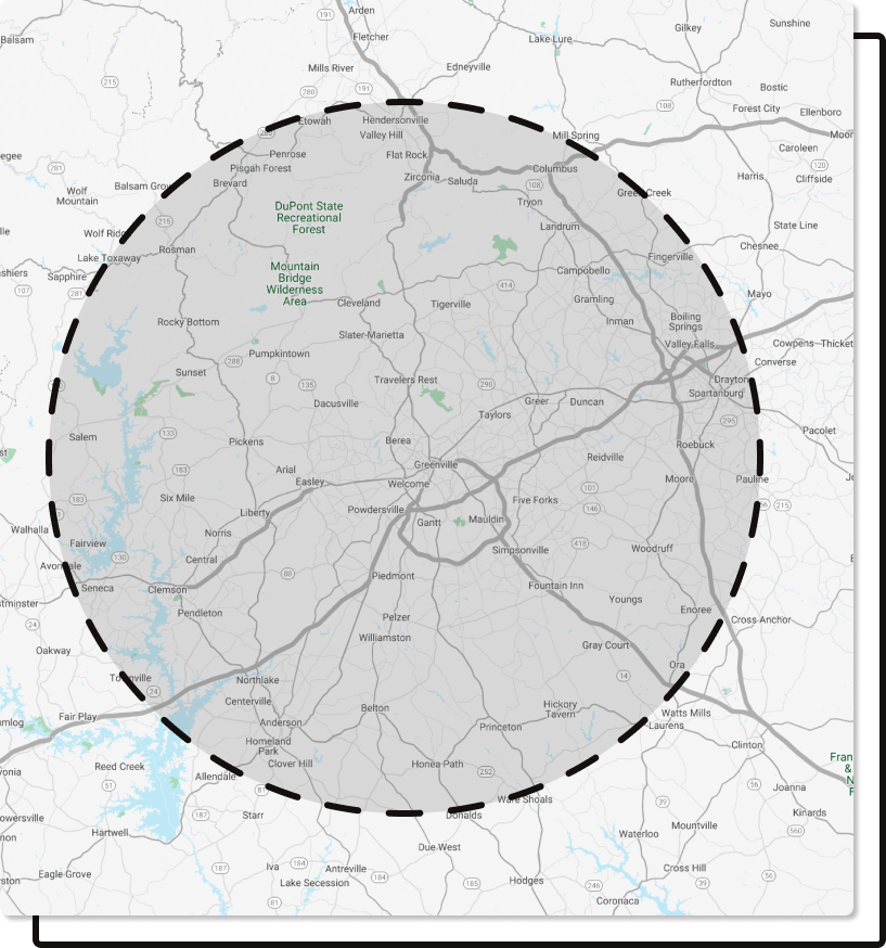 Service Area Map for Viper Services